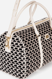 Elisabetta Franchi Borsone Weekend Monogram Travel BURRO/NERO