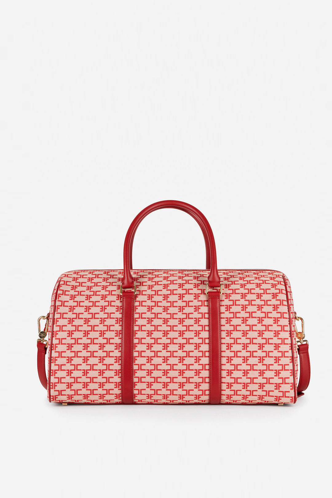 Elisabetta Franchi Borsone Weekend Monogram Travel BURRO/ROSSO