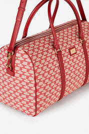 Elisabetta Franchi Borsone Weekend Monogram Travel BURRO/ROSSO