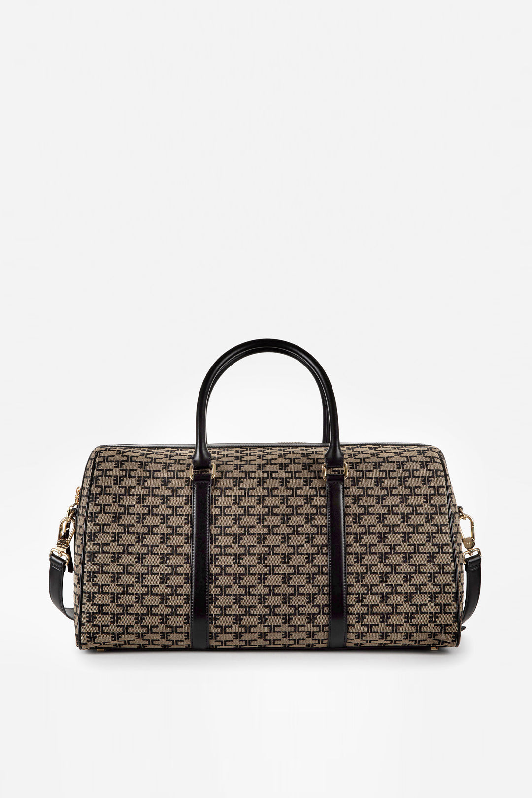 Elisabetta Franchi Borsone Weekend Monogram Travel LIQUIRIZIA/NERO