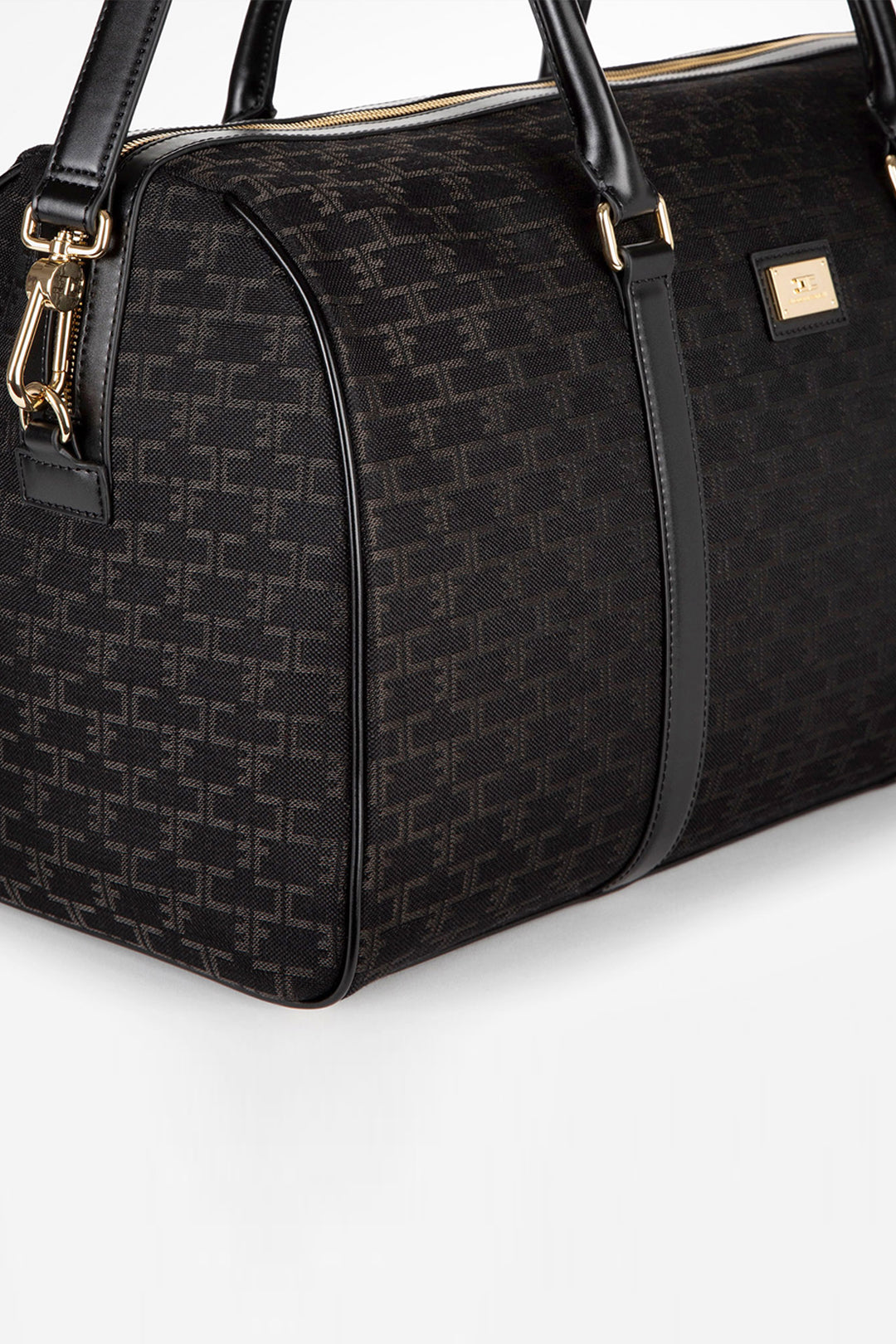 Elisabetta Franchi Borsone Weekend Monogram Travel NERO