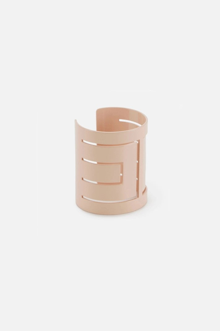 Elisabetta Franchi Bracciale Cuff con Traforature Logo BC60A63E2 NUDE