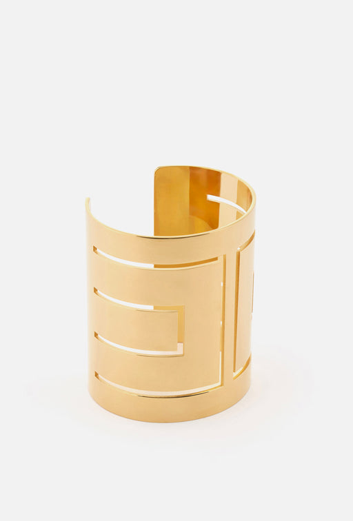 Elisabetta Franchi Bracciale Cuff Traforato con Logo BC60A63E2 CACAO