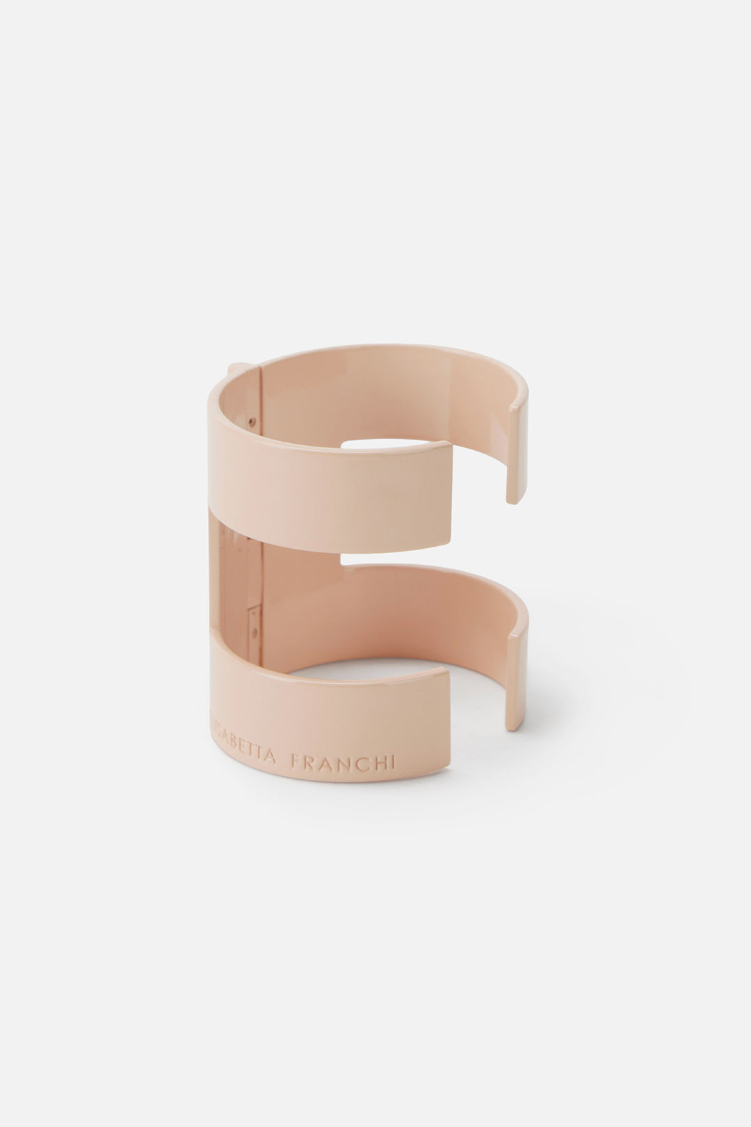 Elisabetta Franchi Bracciale Rigido Alto con Logo Inciso BC01I63E2 NUDE