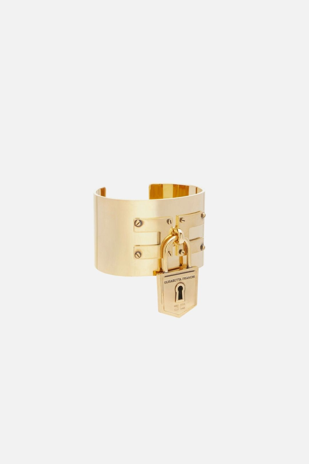 Elisabetta Franchi Bracciale Rigido Dorato con Lucchetto BC07B66E2 ORO GIALLO