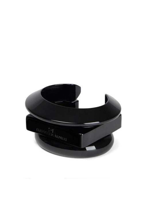 Elisabetta Franchi Bracciale Rigido Laccato con Design Avvolgente BC05B63E2 NERO