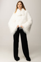 Pinko Caban Corto In Simil Volpe BIANCO SETA