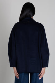 Twin-set Caban In Panno Di Misto Lana Doppiopetto 262TP2012 BLUE NAVY