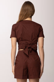 Patrizia Pepe Camcia Crop con Chiusura Zip 2C1672 A9B9 WOOD BROWN