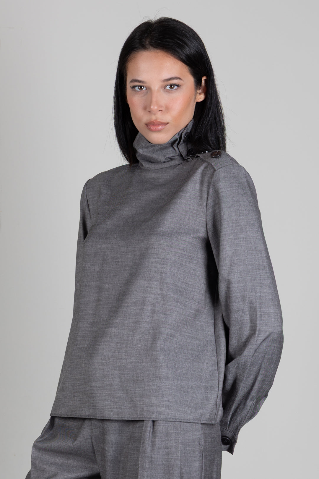 Patrizia Pepe Camicetta Dolcevita Melange 8C0340 C0250 GRAY FLANNEL