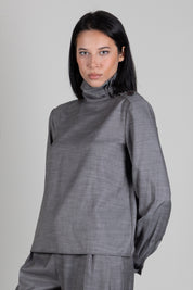 Patrizia Pepe Camicetta Dolcevita Melange 8C0340 C0250 GRAY FLANNEL