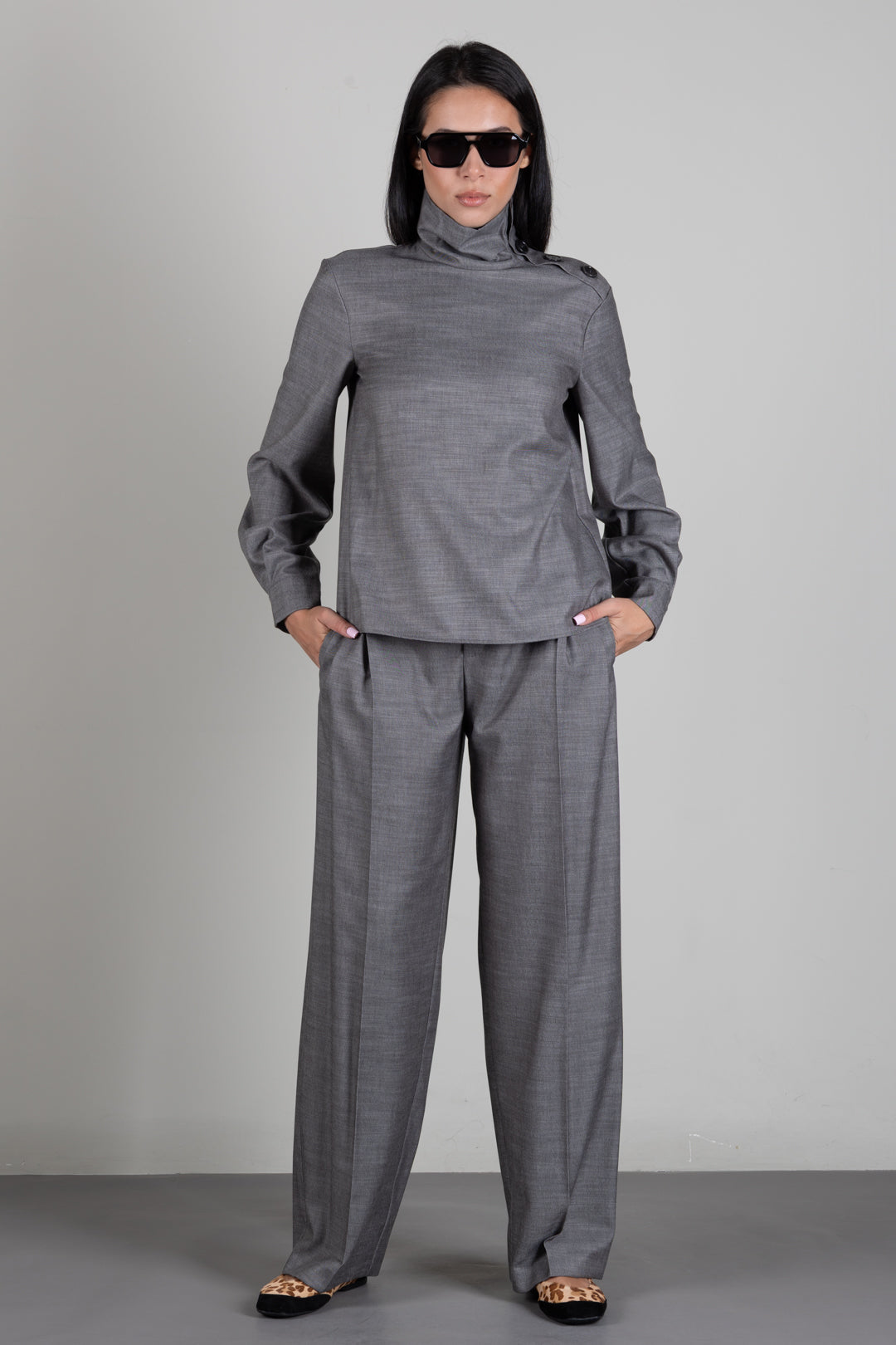 Patrizia Pepe Camicetta Dolcevita Melange 8C0340 C0250 GRAY FLANNEL