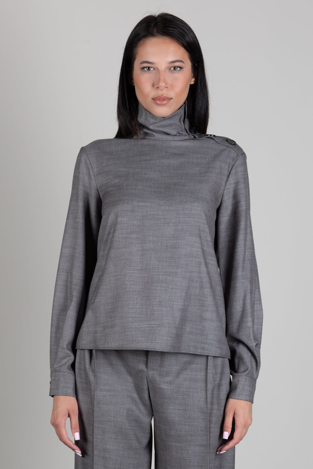 Patrizia Pepe Camicetta Dolcevita Melange 8C0340 C0250 GRAY FLANNEL