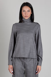 Patrizia Pepe Camicetta Dolcevita Melange 8C0340 C0250 GRAY FLANNEL