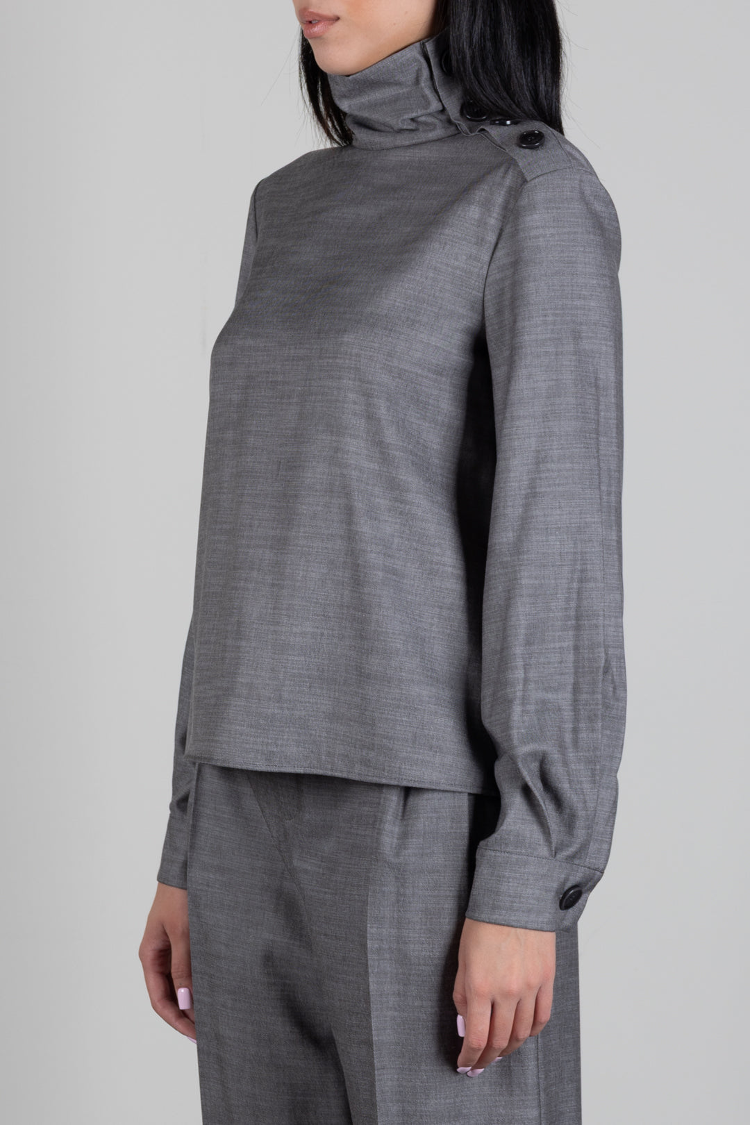 Patrizia Pepe Camicetta Dolcevita Melange 8C0340 C0250 GRAY FLANNEL