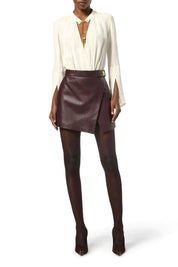 Elisabetta Franchi Camicia a Body con Nappine Gioiello CB00557E2 MILK