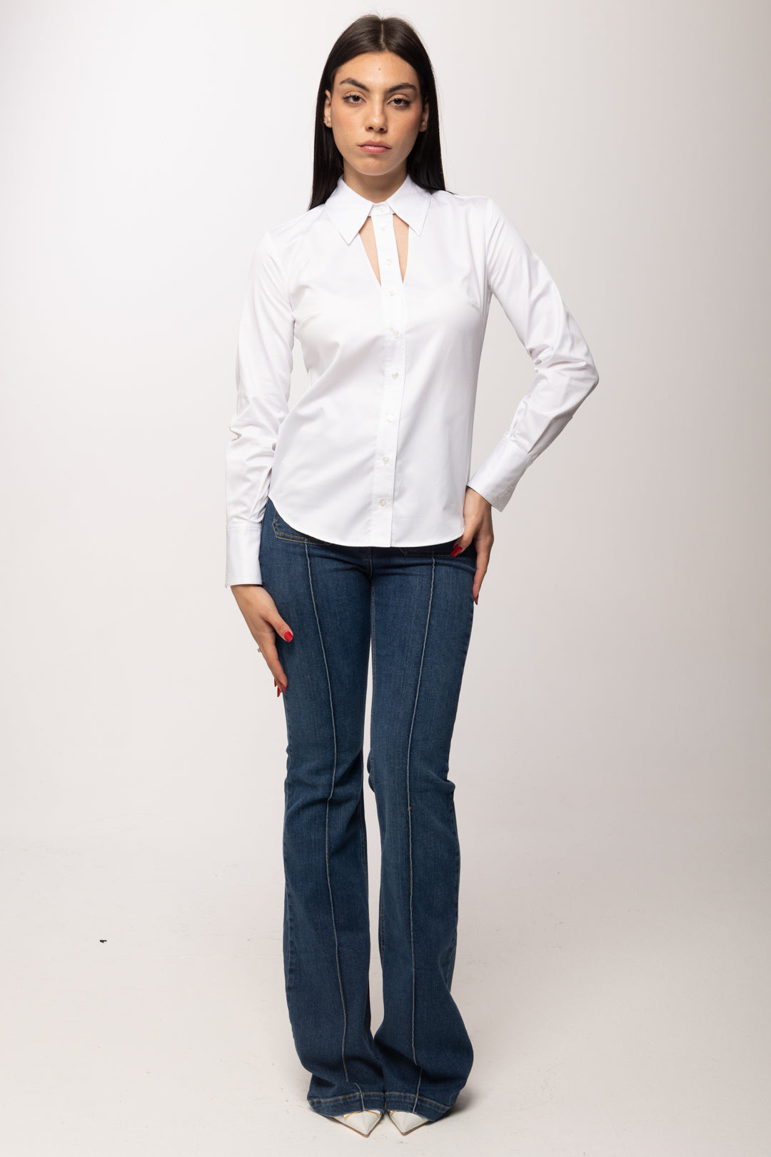 Elisabetta Franchi Camicia con Cut-out CA12861E2 BIANCO