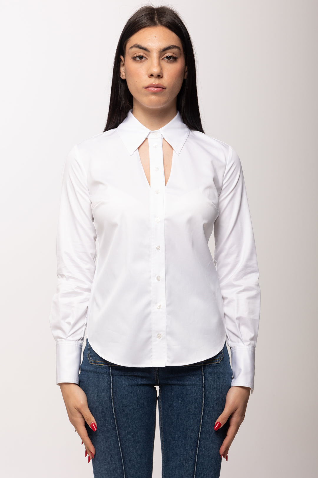 Elisabetta Franchi Camicia con Cut-out CA12861E2 BIANCO