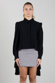 Elisabetta Franchi Bambina Camicia con Fondo Asimmetrico e Maniche Ampie EFCA3070VI011.N000
