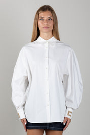 Elisabetta Franchi Bambina Camicia con Maniche Ampie e Polsini Decorati EFCA2980CA235.0004