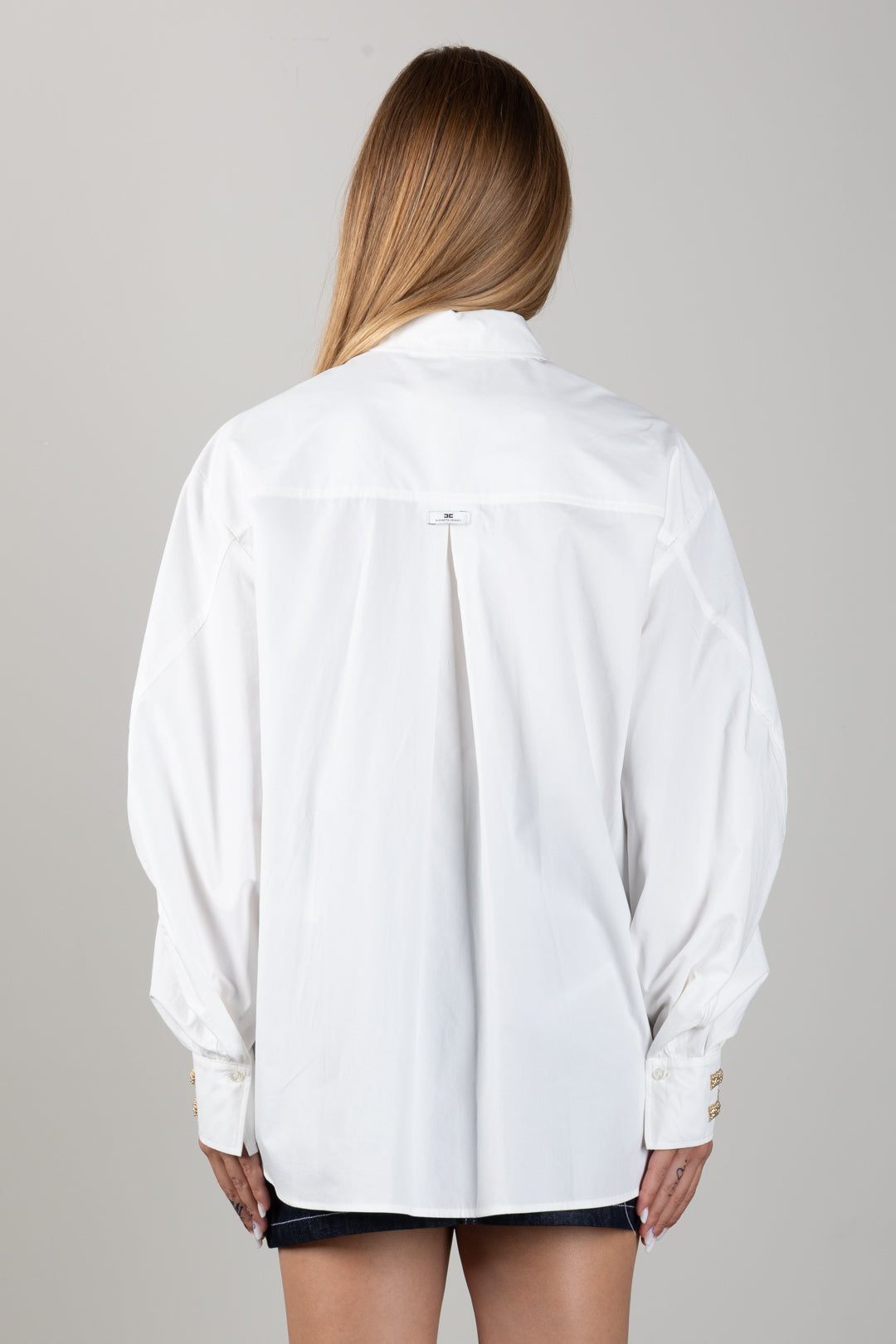 Elisabetta Franchi Bambina Camicia con Maniche Ampie e Polsini Decorati EFCA2980CA235.0004