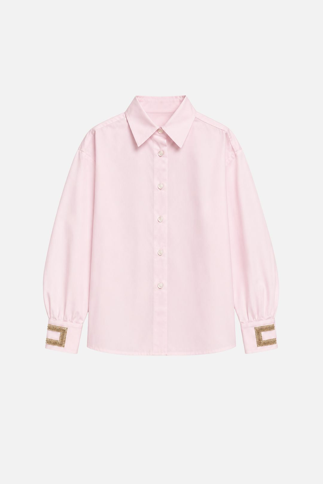 Elisabetta Franchi Bambina Camicia con Maniche Ampie e Polsini Decorati EFCA2980CA235.C070