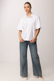Khloe Femme Camicia con Maniche Balloon 26010 BIANCO