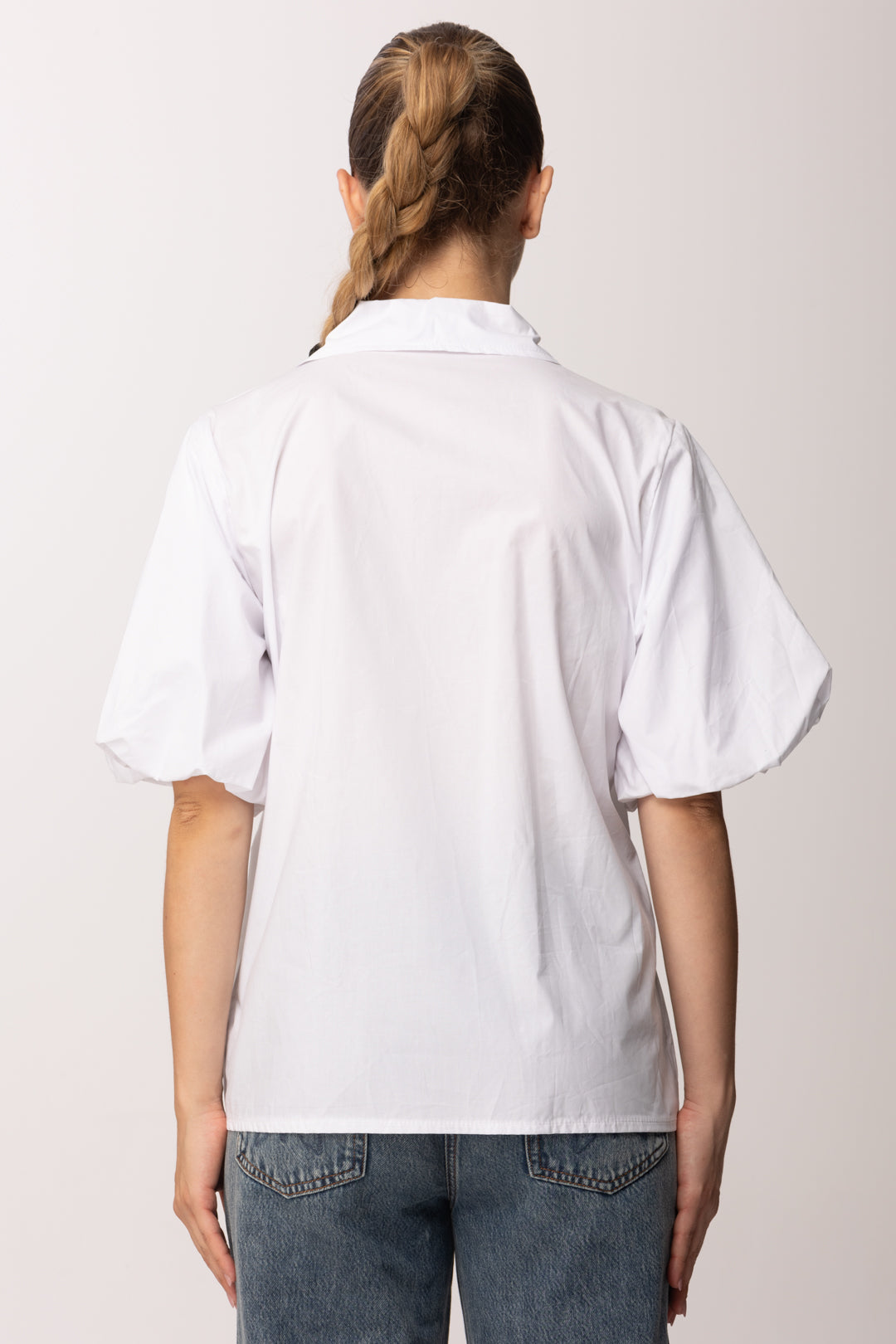 Khloe Femme Camicia con Maniche Balloon 26010 BIANCO