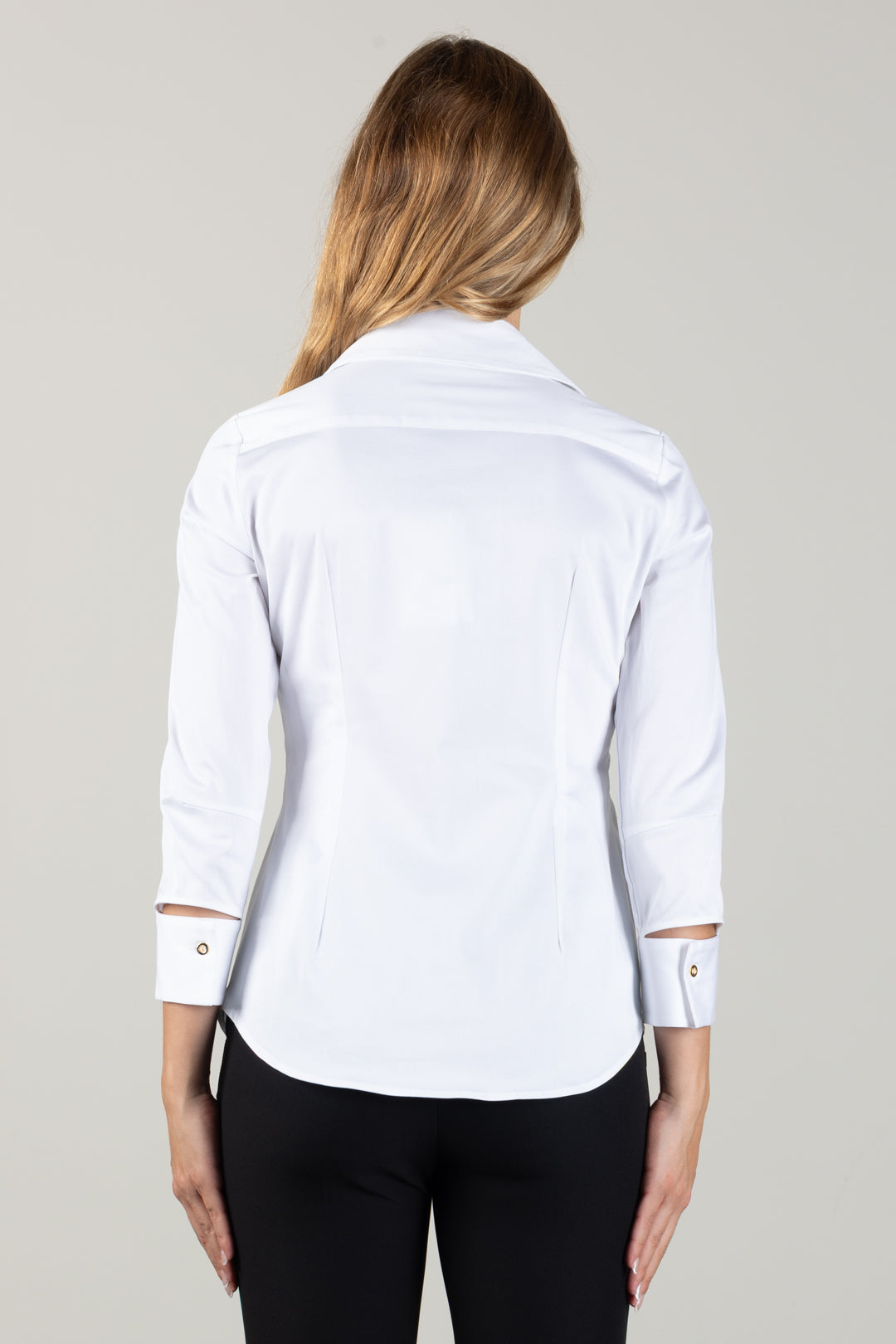 Elisabetta Franchi Camicia con Scollo a V e Charm Logo CA19366E2 BIANCO