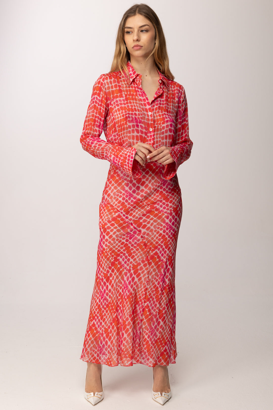 Patrizia Pepe Camicia con Stampa Croco 8C0871 A725 RED CROCO PRINT