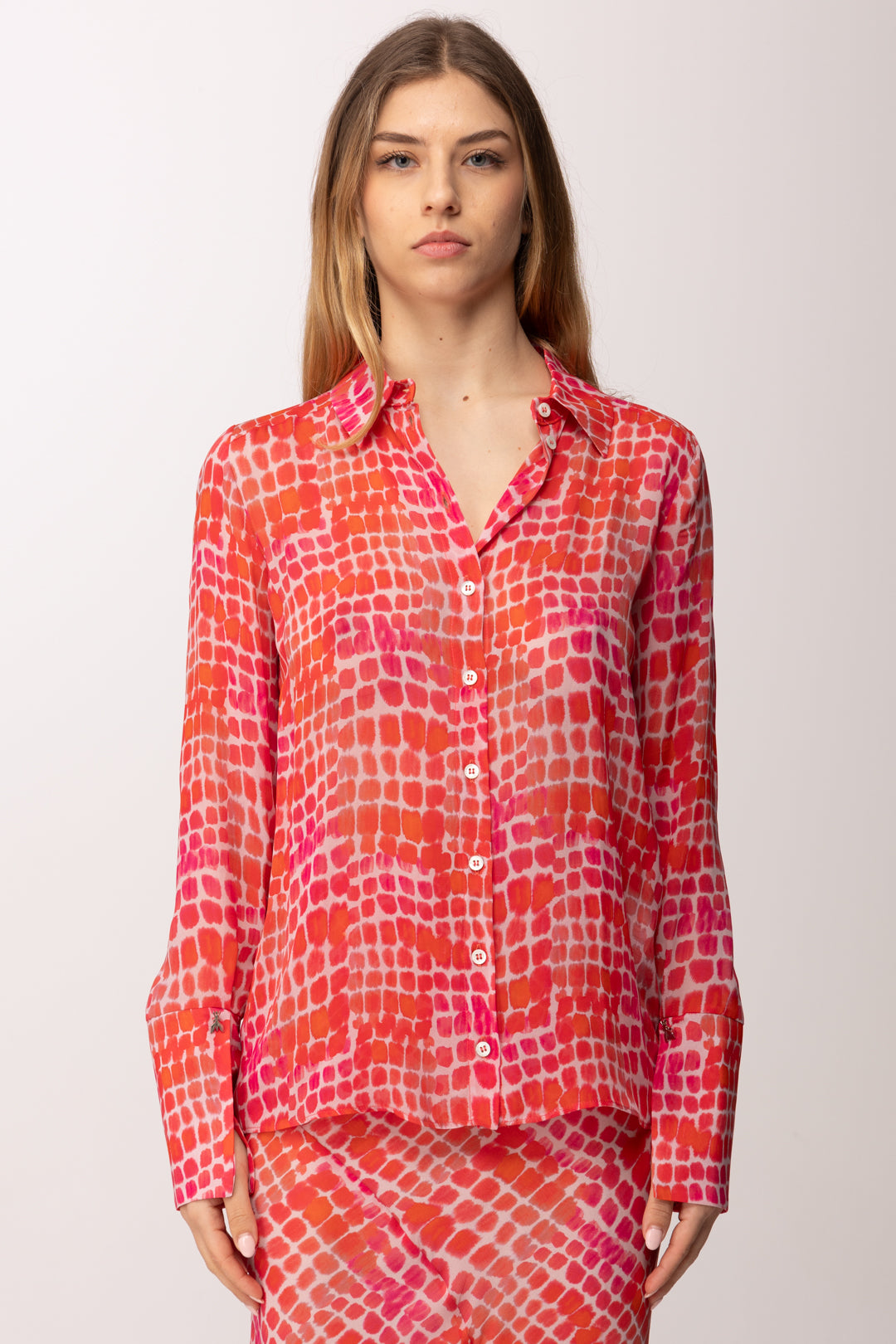 Patrizia Pepe Camicia con Stampa Croco 8C0871 A725 RED CROCO PRINT