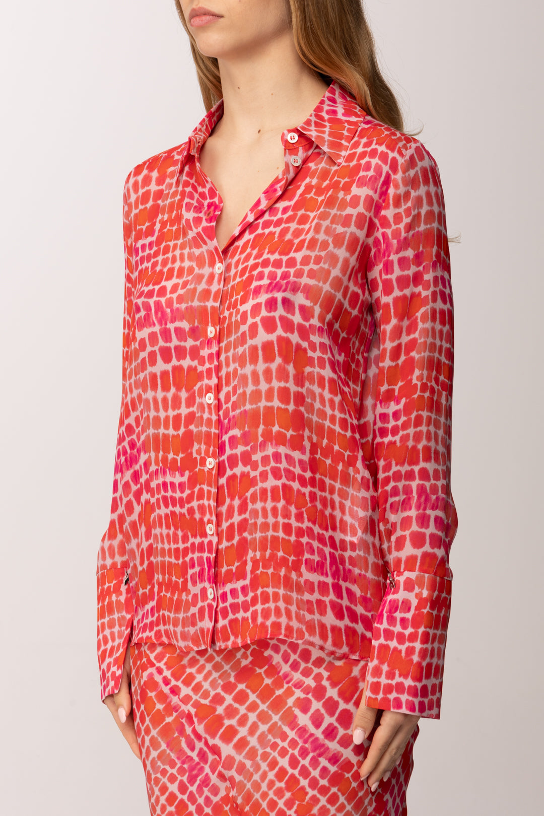 Patrizia Pepe Camicia con Stampa Croco 8C0871 A725 RED CROCO PRINT