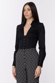 Elisabetta Franchi Camicia Corta a Bustier CA00731E2 NERO