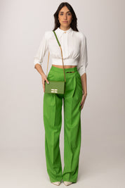 Elisabetta Franchi Camicia Corta In Georgette con Fusciacca CA14761E2 AVORIO