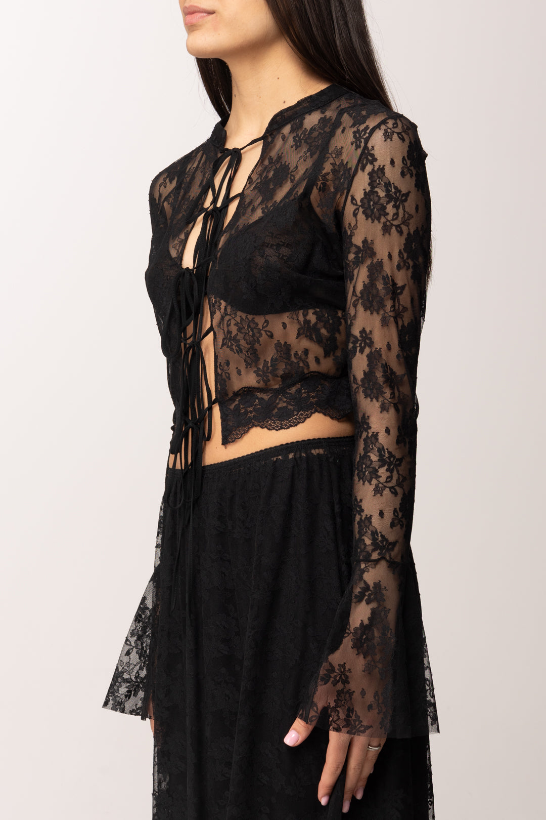 Aniye By Camicia Corta In Pizzo Era 185313 BLACK :PE26