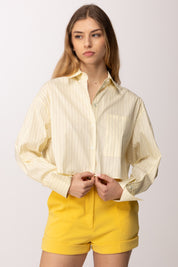 Patrizia Pepe Camicia Crop a Righe 8C0856 A544 VANILLA STRIPES