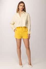 Patrizia Pepe Camicia Crop a Righe 8C0856 A544 VANILLA STRIPES