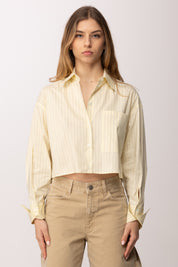 Patrizia Pepe Camicia Crop a Righe 8C0856 A544 VANILLA STRIPES