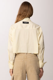 Patrizia Pepe Camicia Crop a Righe 8C0856 A544 VANILLA STRIPES