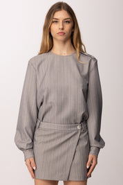 Patrizia Pepe Camicia Crop a Righe 8C0856 A544 VANILLA STRIPES