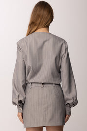 Patrizia Pepe Camicia Crop a Righe 8C0856 A544 VANILLA STRIPES