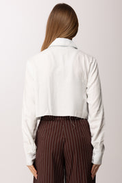 Patrizia Pepe Camicia Crop In Lyocell 2C1665 D9A0 SUPER BLEACH TENCE