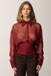 Aniye By Camicia Cropped Trasparente Ivette 181314 RUBINO