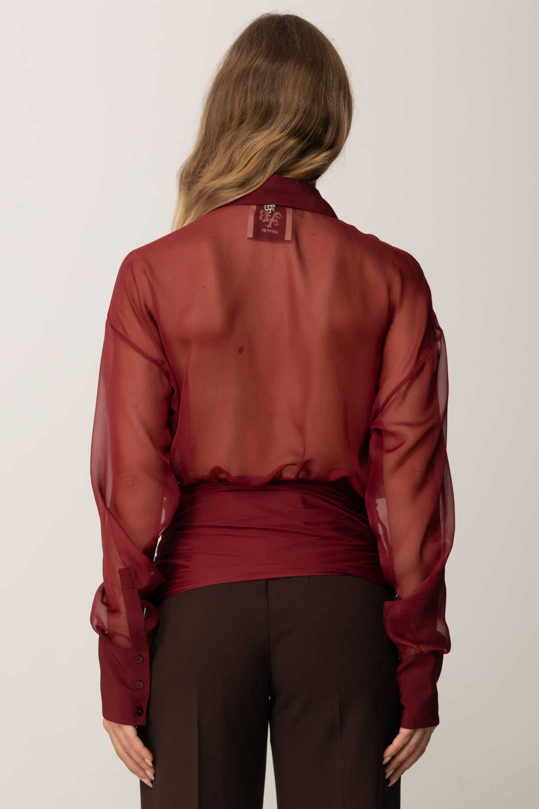 Aniye By Camicia Cropped Trasparente Ivette 181314 RUBINO