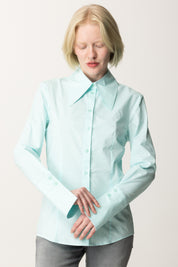 Patrizia Pepe Camicia Dal Taglio Fitted con Colletto Ampio 2C1585 A1VX WATER LILY