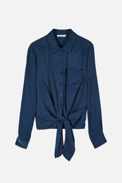 Patrizia Pepe Camicia Fluida con Nodo In Vita 8C0869 A704 LAGOON  BLUE