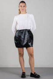 Elisabetta Franchi Bambina Camicia Girocollo con Applicazione Piuma e Polsini con Ruches EFAB7070VI011.0100