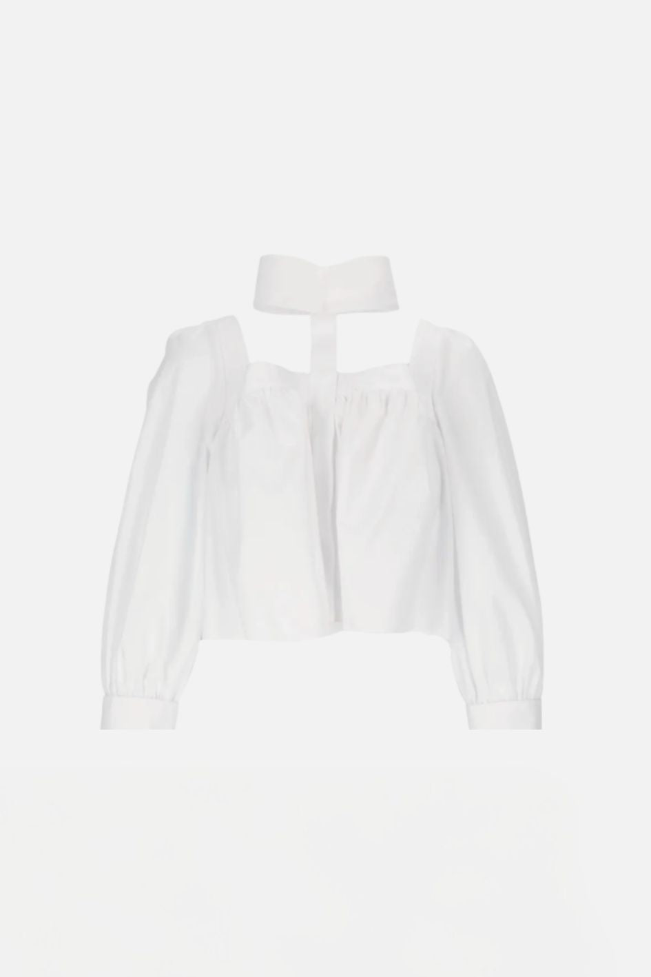 Elisabetta Franchi Camicia In Cotone con Collo Alto Cut-out CA17566E2 BIANCO