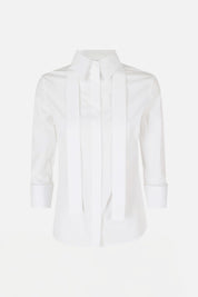 Elisabetta Franchi Camicia In Cotone con Fusciacche Ricamate CA18366E2 BIANCO