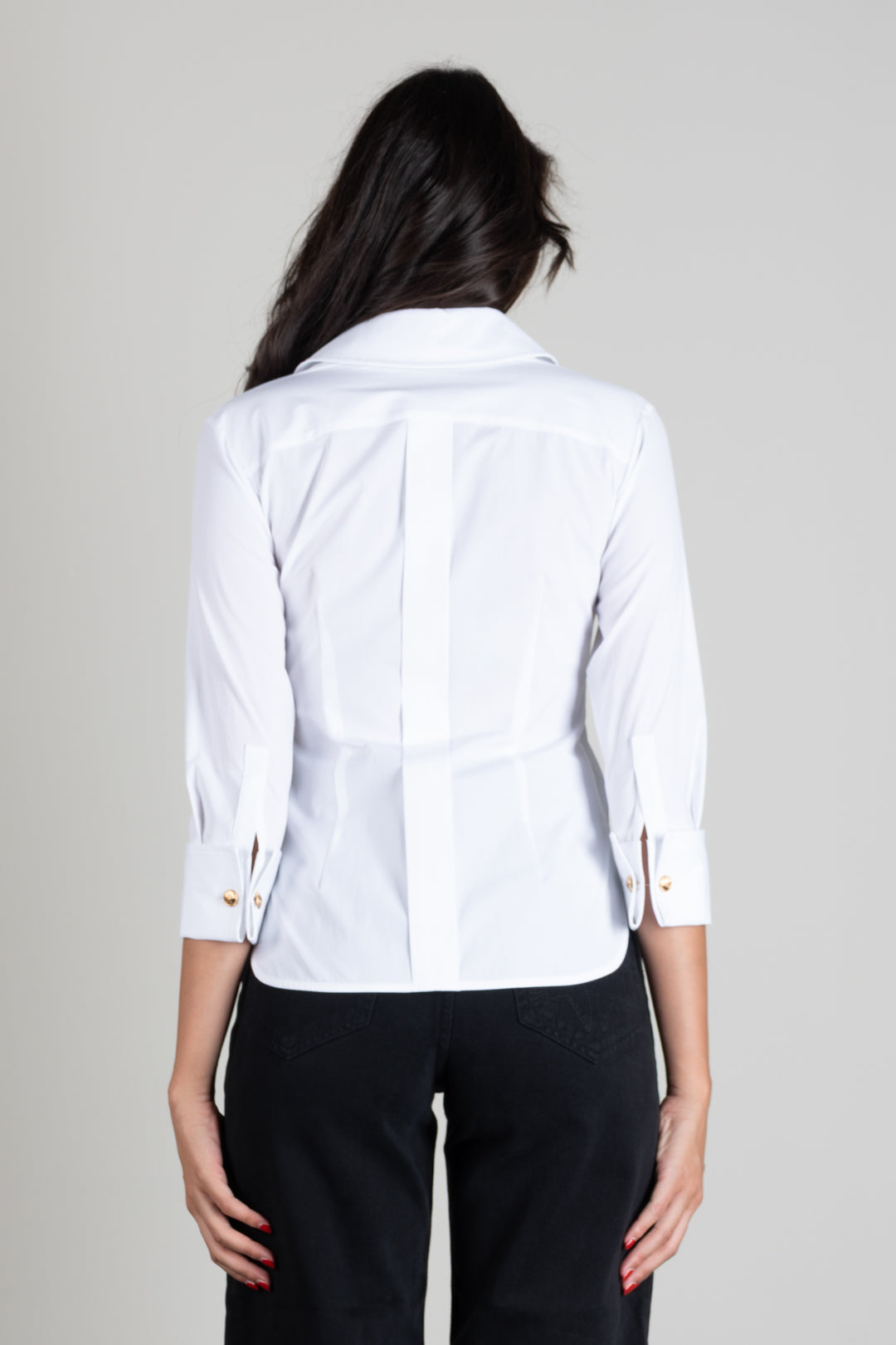 Elisabetta Franchi Camicia In Cotone con Fusciacche Ricamate CA18366E2 BIANCO
